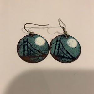Green Golden Gate Earrings